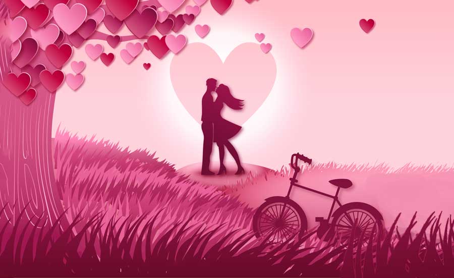 Romantic Couple Cartoon