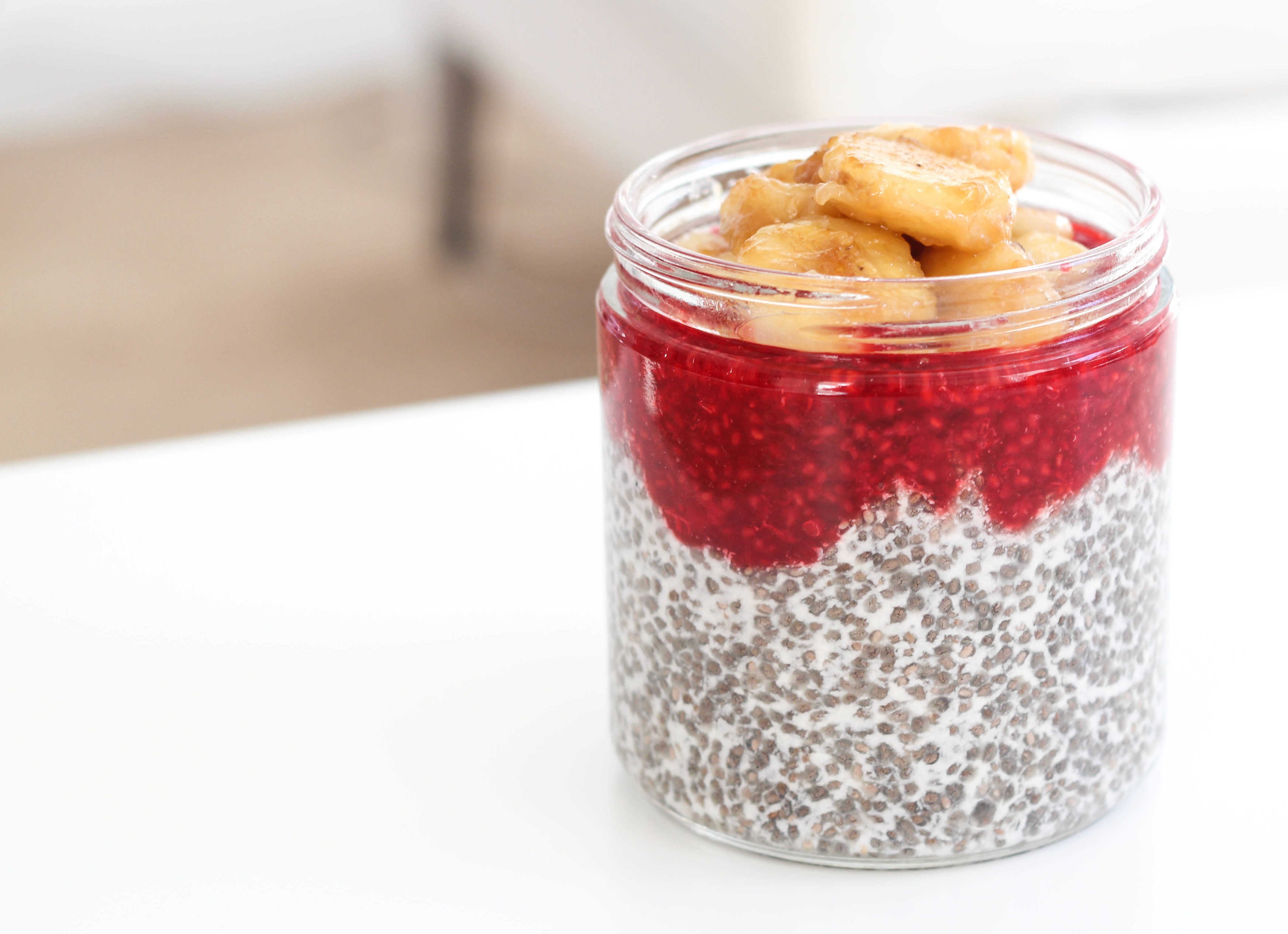 vanilla chia seed pudding raspbery compote 5 Healthy Food Ideas to Beat The Heat
