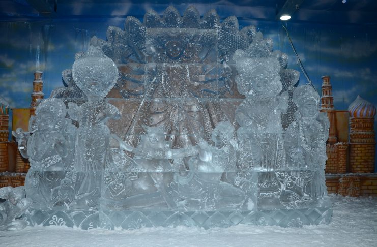 First Ever 'Ice Idol of Goddess Durga'